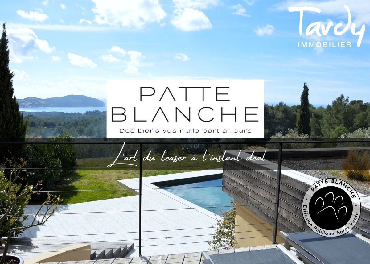 Sauzet vue mer, terrain plat - 83740 LA CADIERE D'AZUR - La Cadire-d'Azur - PATTE BLANCHE - Off market Villa d'architecte La Cadire d'Azur vue mer - TARDY IMMOBILIER